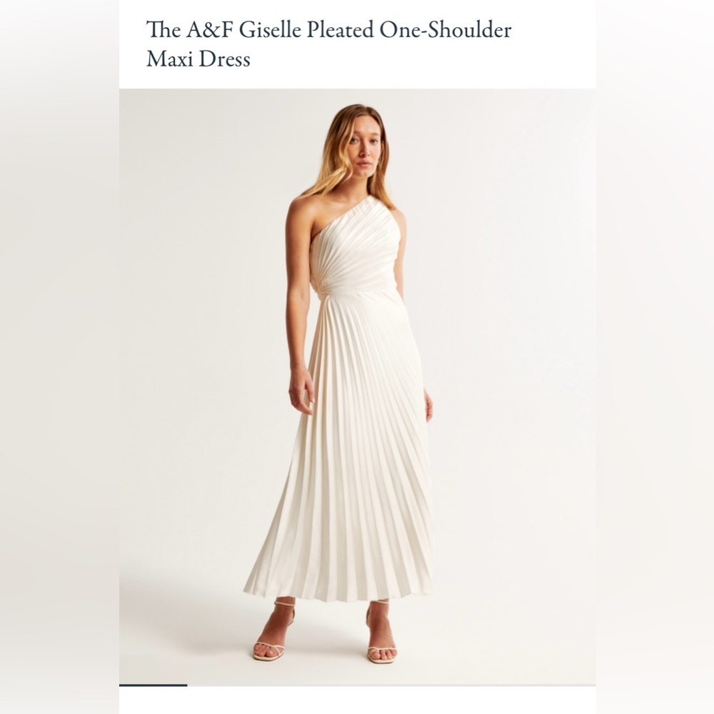 The A&F Giselle Pleated One-Shoulder
Maxi Dress